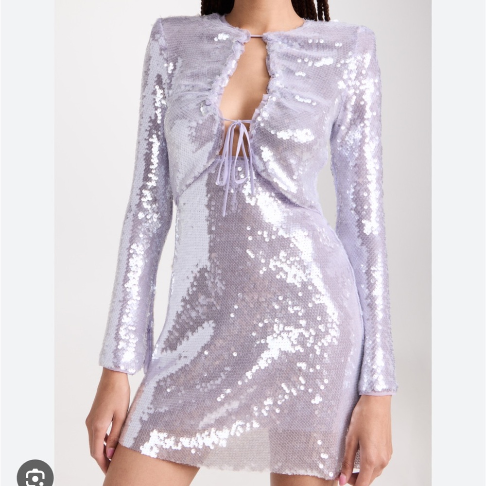 Self Portrait Sequin Lilac Mini Dress